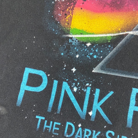 Pink Floyd Black cropped Tee T shirt prism the dark side of the moon Medium - Picture 3 of 9